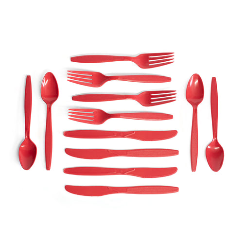 Aqua blue recycled plastic cutlery