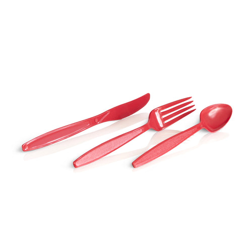 Aqua blue recycled plastic cutlery