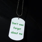 Close up of a Chimney Sheep hanging safety tag.