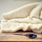 Luxurious, thick, 400gsm wool wadding for blankets. 