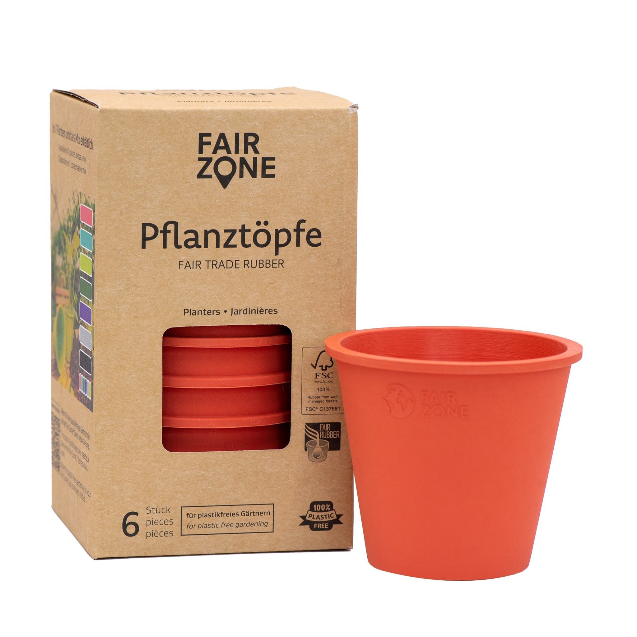 Fair trade rubber planter 6 pack