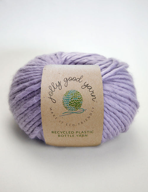 Light sage coloured yarn made of recycled plastic bottles 