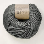 Grey yarn made of recycled plastic bottles 