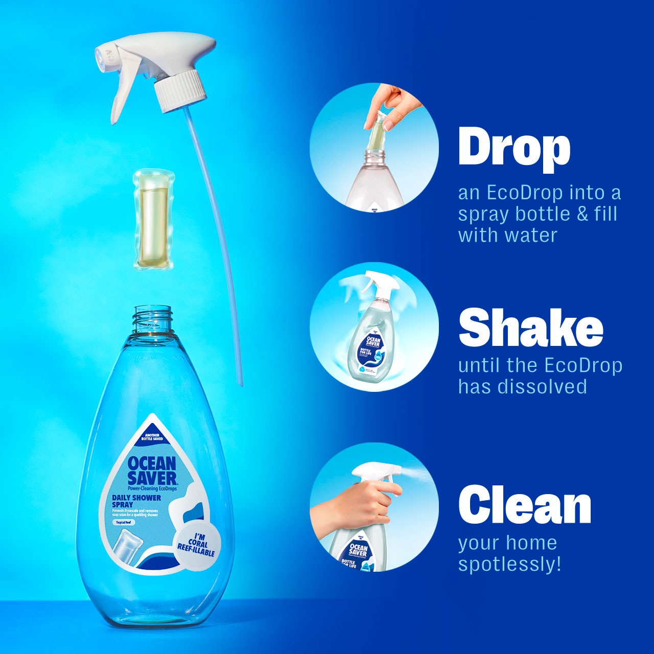 OceanSaver EcoDrop Spray & Go Shower Spray.