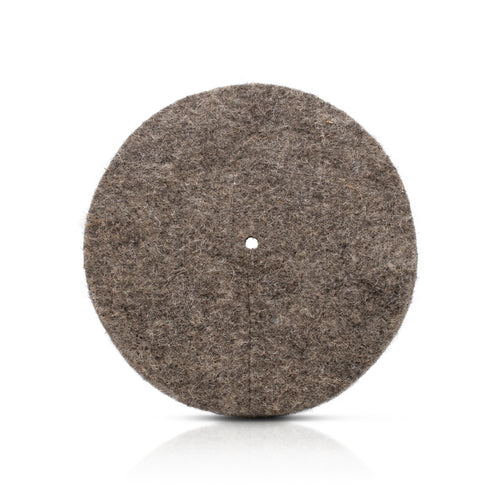Herdwick Wool Felted Mulch Mat on white background. 