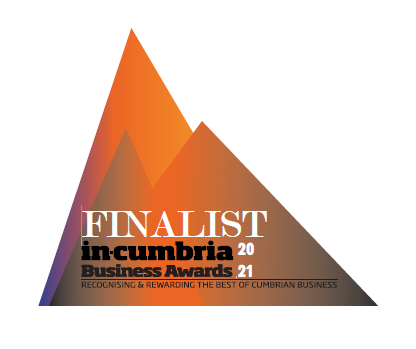 'Finalist In-Cumbria 20-21 Business Awards' logo
