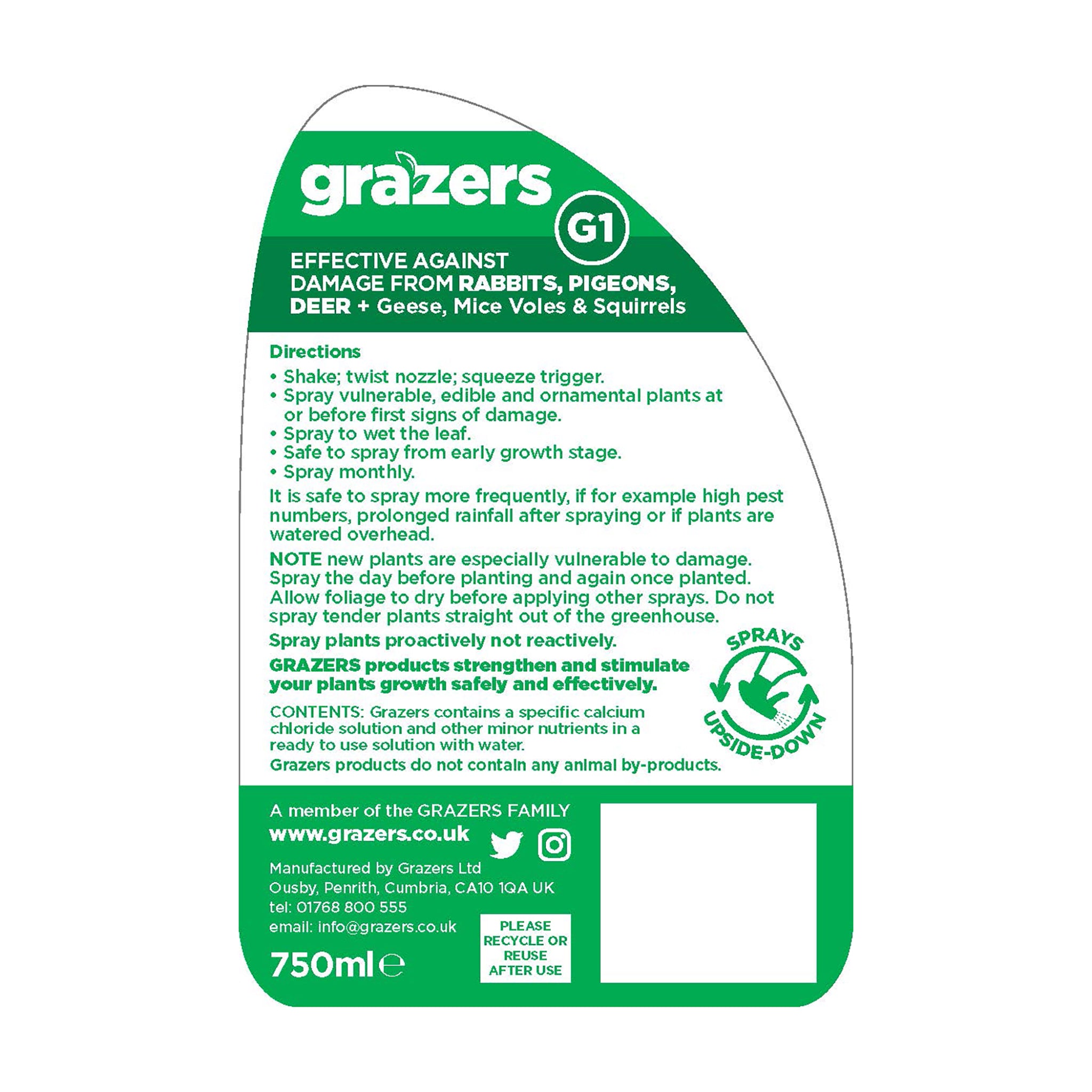 Grazers G1 reverse label