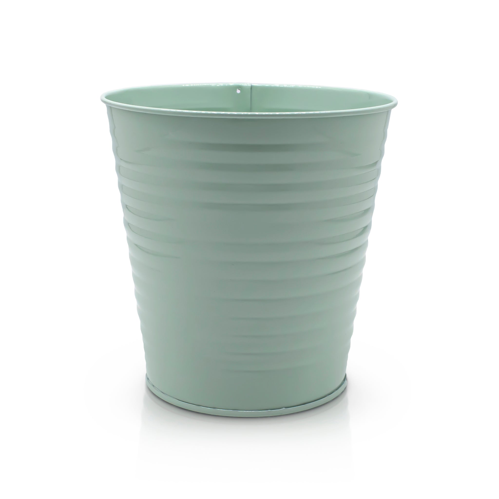 Green metal plant pot 