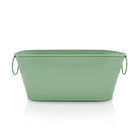 Green rectangular metal bucket