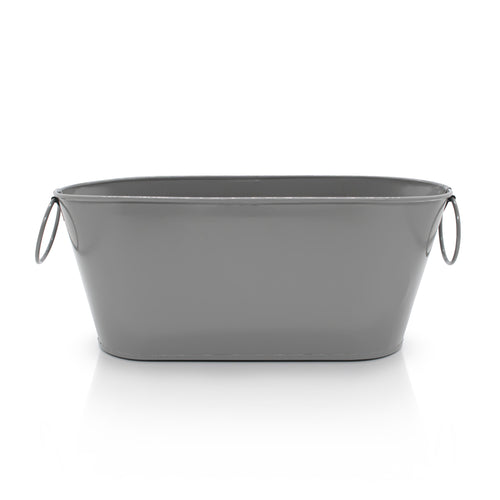 Cream rectangular metal bucket