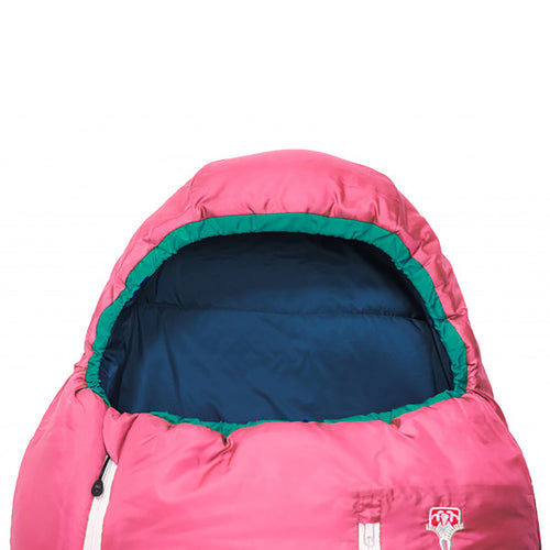 Green wool filled sleeping bag