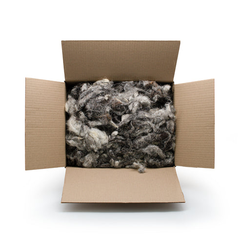 Pile of 1 kg Herdwick wool in shades  of grey