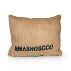 A mix off wool filled, jute hessian outdoor cushion