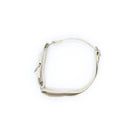 A Hoomans friends natural jute hemp martingale style collar. Placed upon a white background. The natural dog collar is facing so you can see a view of the collar from above. This is a size medium.