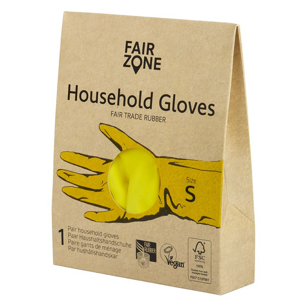 Natural Rubber Latex Cleaning Gloves - 3 Pack, Medium, Vibrant Yellow