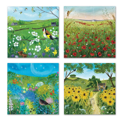 Eco-friendly blank greetings cards with 4 designs 