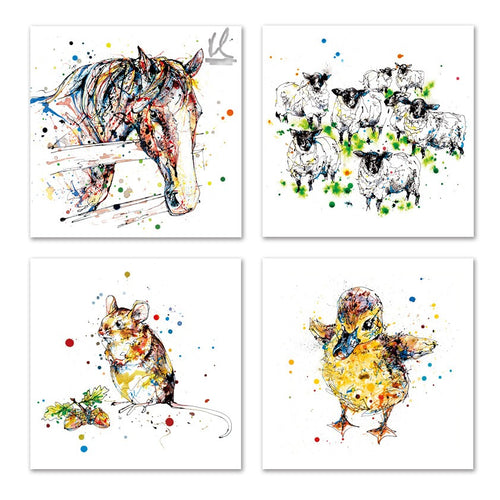 Eco-friendly blank greetings cards with 4 designs 
