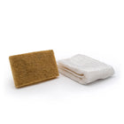 Close up of biodegradable sisal and cellulose sponge and bamboo cloth