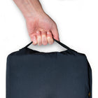 Blue Garden Kneeler Handle cluse-up.