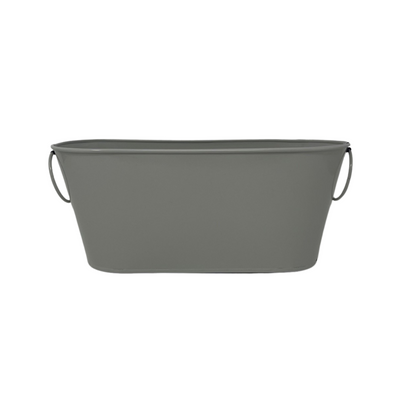 Cream rectangular metal bucket