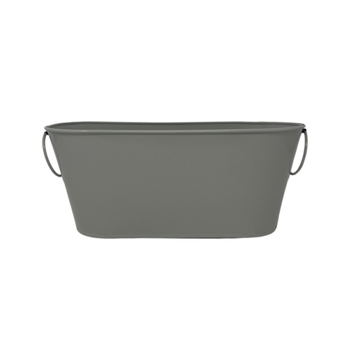Cream rectangular metal bucket