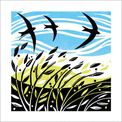 Swooping Swifts Blank Card Design thumbnail