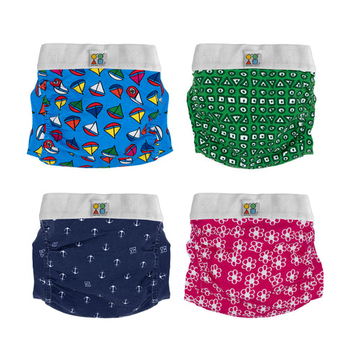 Eenee Designs Hybrid Nappy Pants Blue with sailboats 