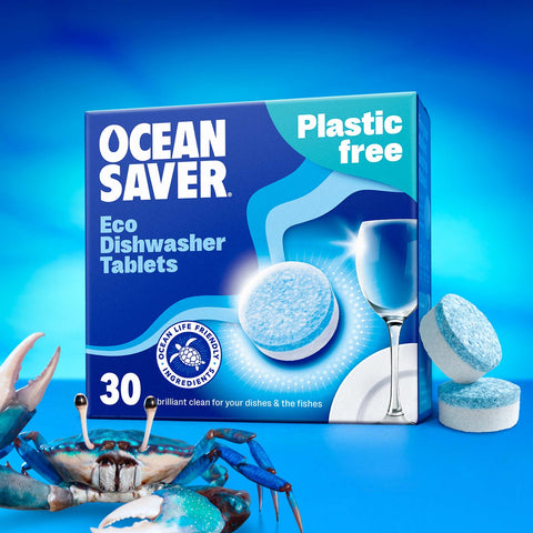 OceanSaver Dishwaster Tablets - plastic free with powerful cleaning.