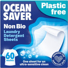 Ocean Saver laundry detergent sheets packaging with blue and white design.