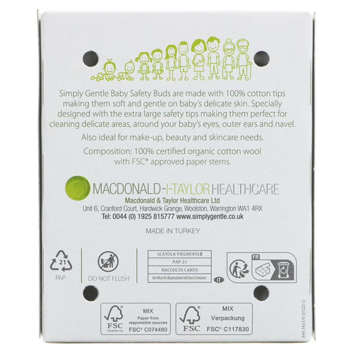 100% organic cotton ear buds. 