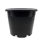 Large 20 Litre black plant pot on a white background.