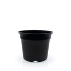 Small 2 litre recycled plastic plant pot in black. 