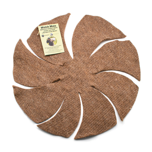 Organic Wool Hanging Basket Liner lying flat on white background.