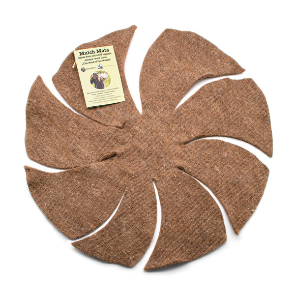 Organic Wool Hanging Basket Liner lying flat on white background.