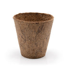 Single coir pot with natural rubber coating on a white background.