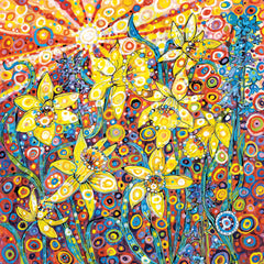 Daffodils artwork on a blank card thumbnail
