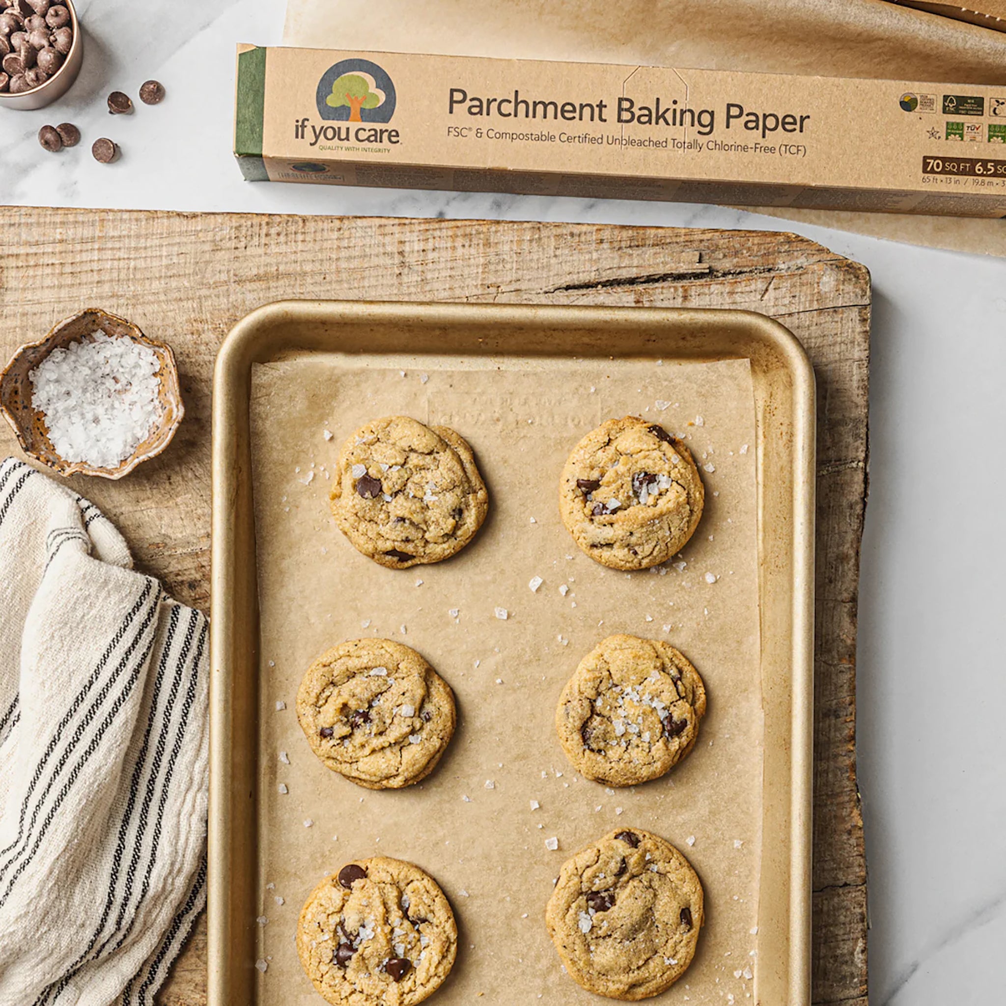 Parchment Baking Paper Roll on Baking Tray