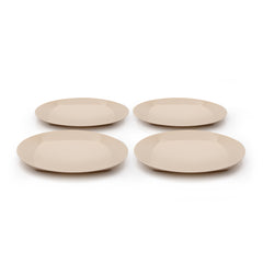 Set of four eco-friendly plates made from waste sugarcane. thumbnail