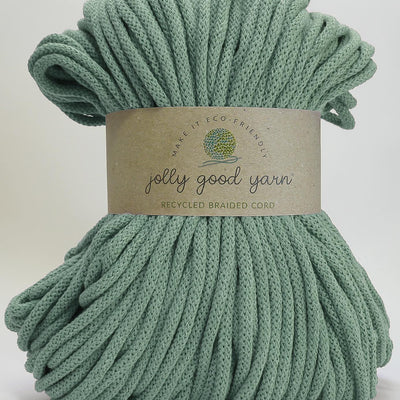 5mm thick turquoise braided cord with a 'jolly good yarn' label on a light gray background