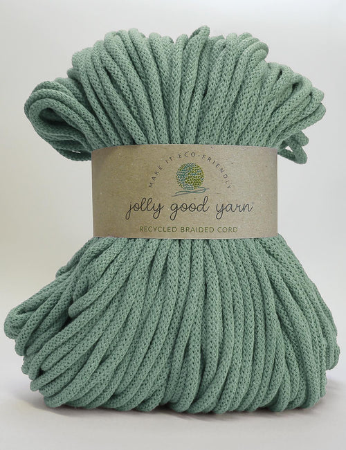 5mm thick turquoise braided cord with a 'jolly good yarn' label on a light gray background