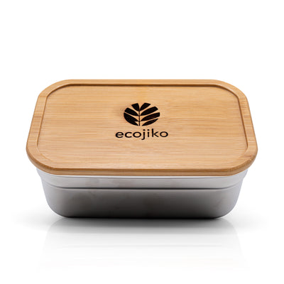 Natural bamboo and steel lunch box
