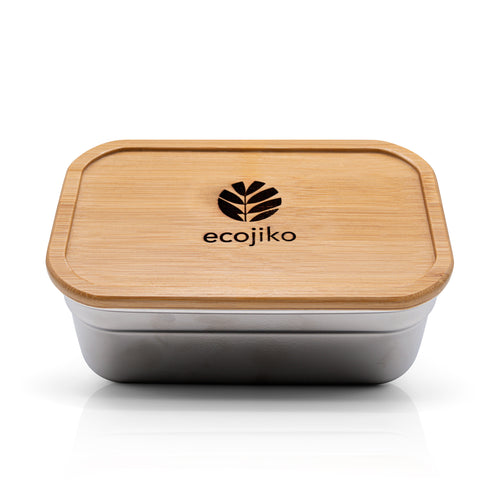 Natural bamboo and steel lunch box