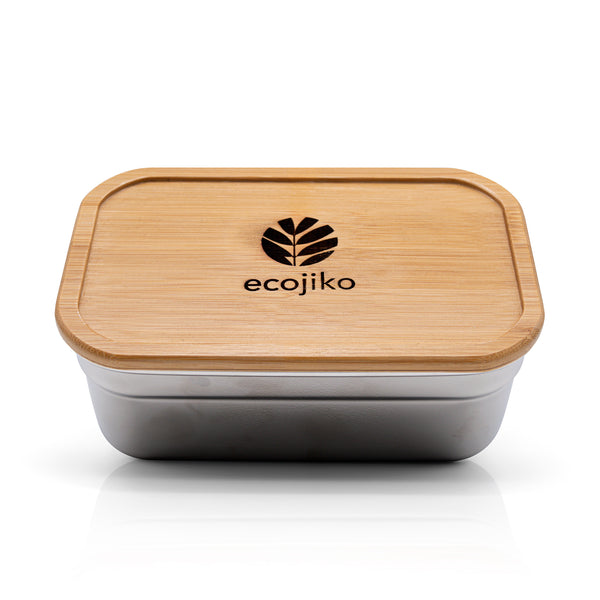 Natural bamboo and steel lunch box