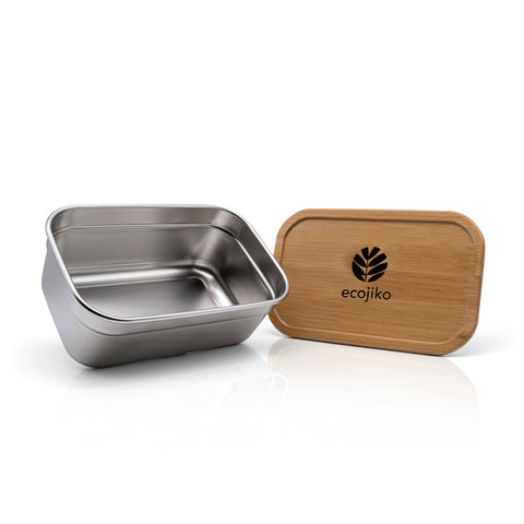 Natural bamboo and steel lunch box