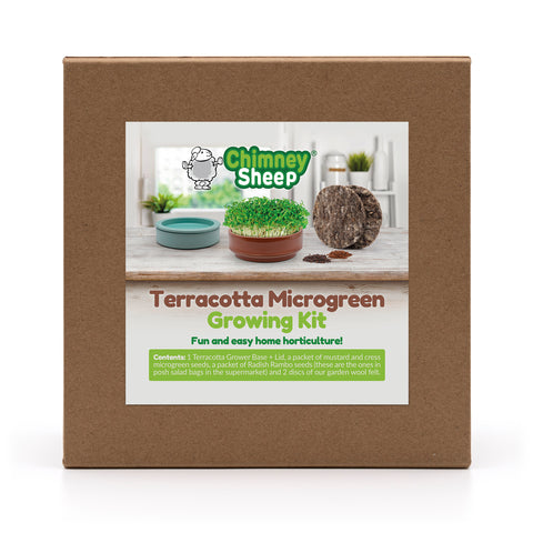 Contents of the microgreen grower kit with seeds and garden wool felt