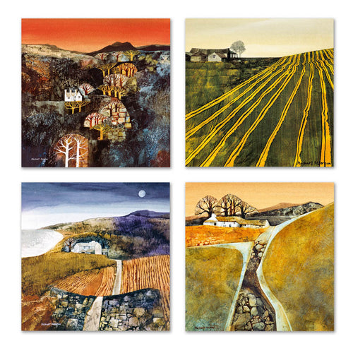 Eco-friendly blank greetings cards with 4 designs 