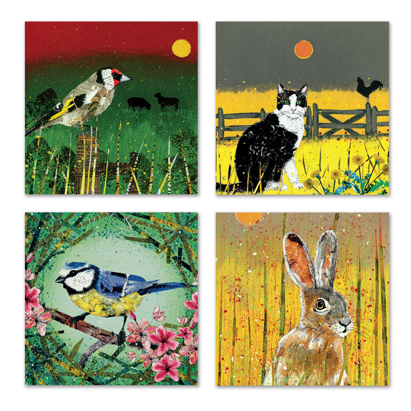 Blank greetings cards with animals on the fronts. Not harmful to the environment