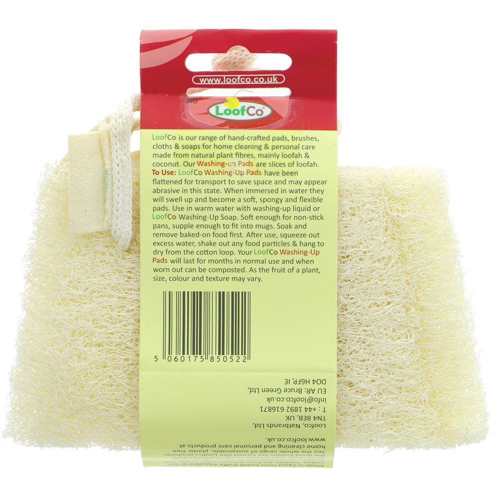 Flexible, durable, and non-scratch loofah pads for kitchen use.