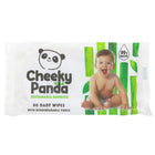 Pack of Cheeky Panda Baby Wipes with baby illustration on the front with green bamboo image behind.