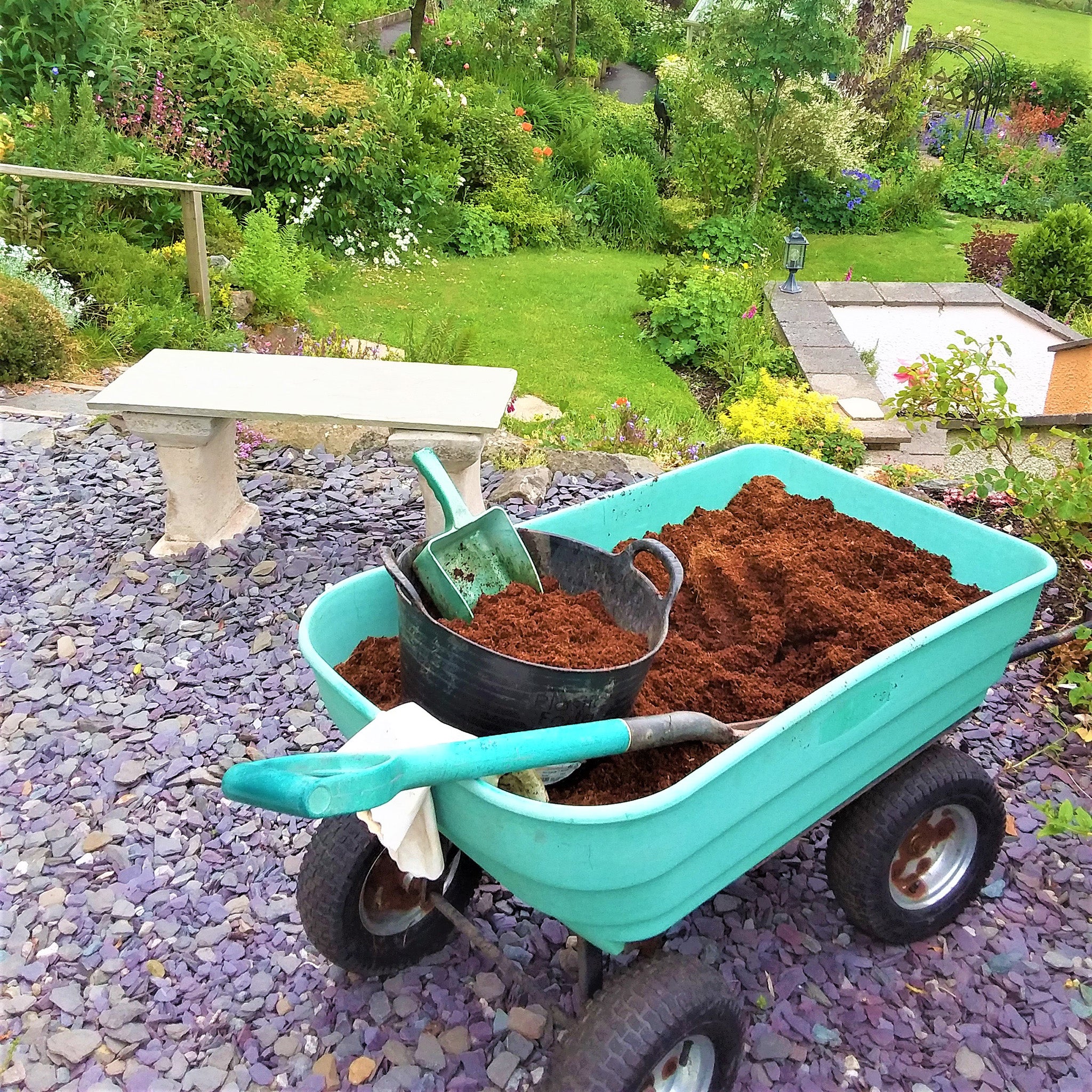 coir compost in cart